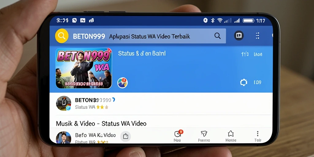 Antarmuka BETON999 yang user-friendly untuk Status WA Video.