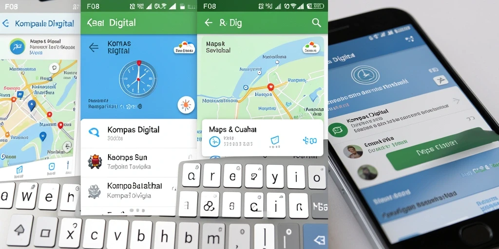 Tampilan antarmuka F08 yang modern dan user-friendly untuk kompas digital.