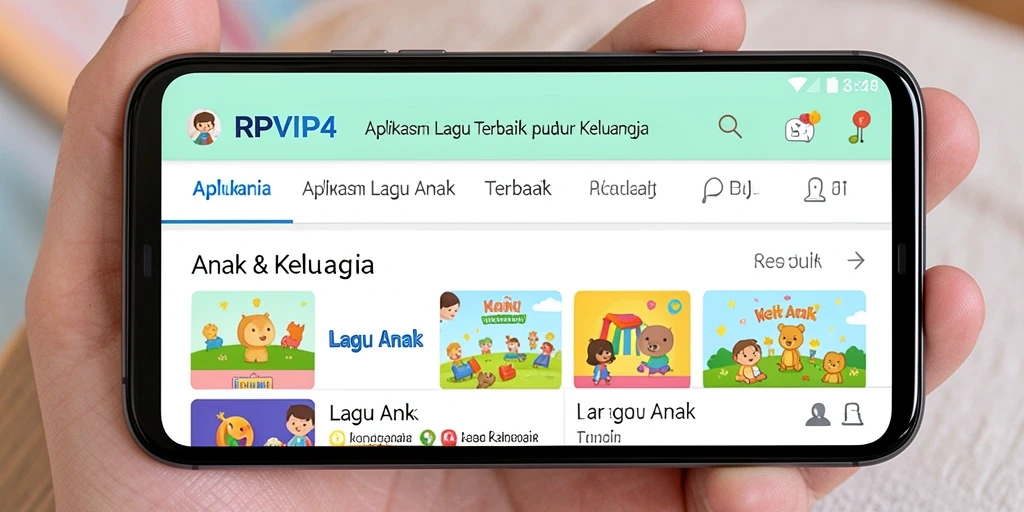 Antarmuka RPVIP4 yang ceria dan menarik untuk Lagu Anak.