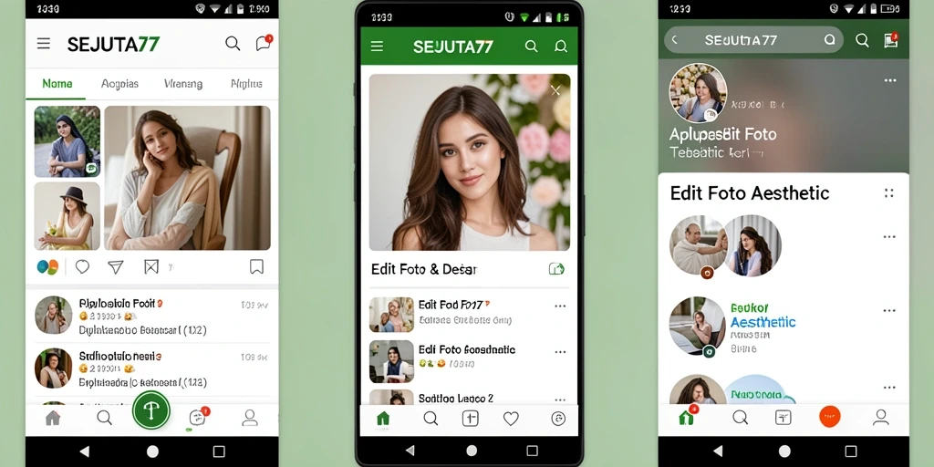 Antarmuka SEJUTA77 yang menarik dan user-friendly saat mengedit foto aesthetic.
