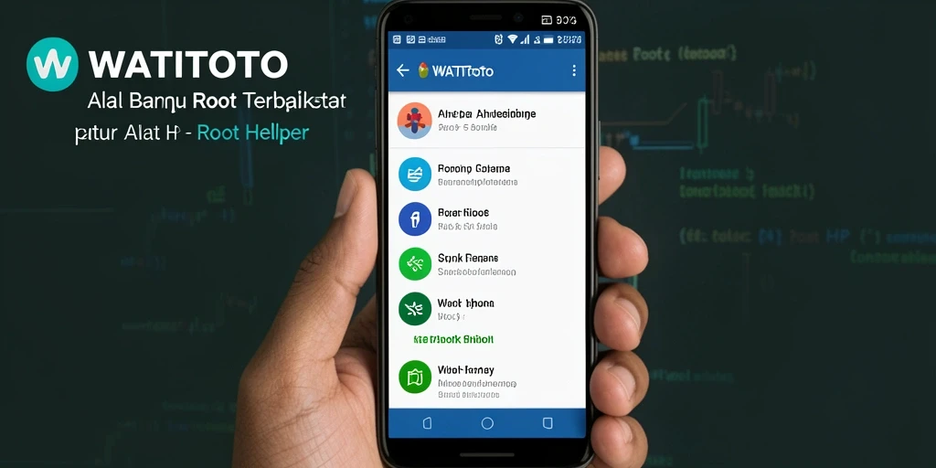 Antarmuka aplikasi WATITOTO yang intuitif untuk proses Root Helper.
